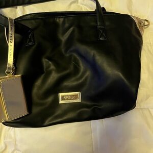 Versace Womens Tote Large Size Bag Black/Gold Handbag Purse Versace Perfume Tote